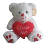 O ursinho branco com coração da Paws (27 cm)