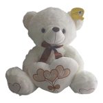 Urso de Peluche com Coração e Laço 45 cm da Dino Toys