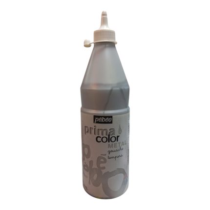 Tinta Guache Pebeo Prima Color 1 Litro  Cor Prata | Alta Cobertura e Acabamento Brilhante