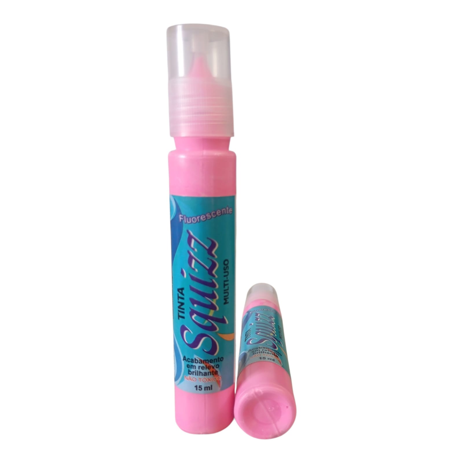 f3e73ceb-c694-482c-b2b4-b908b0d6e039 Tinta Relevo para Tecido Squizz Multi-Uso 15ml Fluorescente Rosa